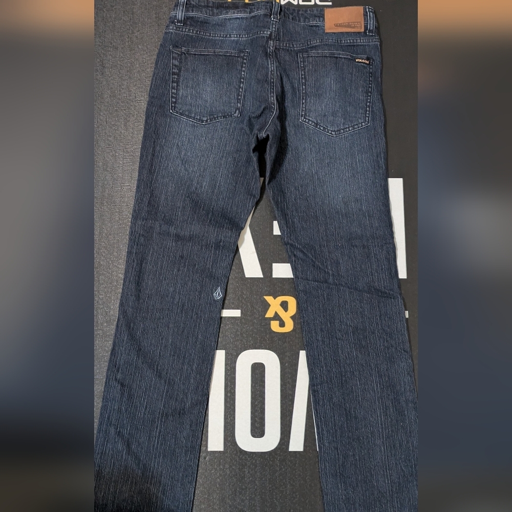 Men's Dark Blue Jeans-Volcom 32 slim Straight Vorta 👖 Jeans
